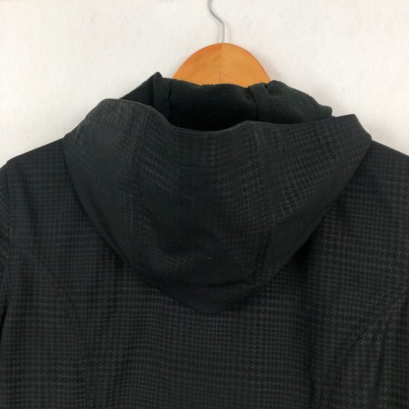 Free Tech Women's Size Medium Rich Black Print Jacket Hood Full Zip Long Sleeves - Picture 4 of 13